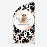 Lofaris Holy Cow We’re Having a Baby Half Moon Arch Backdrop Boho Highland Theme Pampas Grass Shower Party Decor